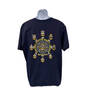 U.S. Navy T Shirt Size 2XL  United States Chief USA Navy Blue USN Semper Fortis